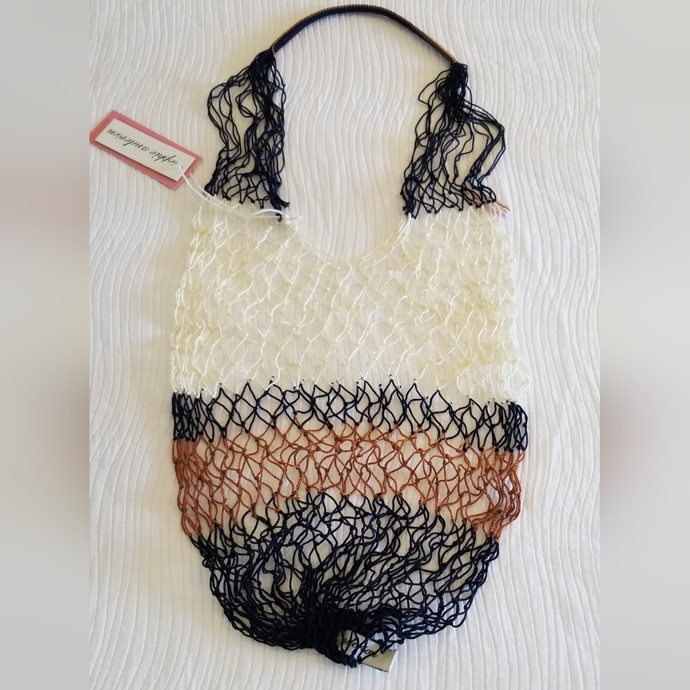 Sofie Andersen Macramé Shoulder Bag, Color Block, NWT